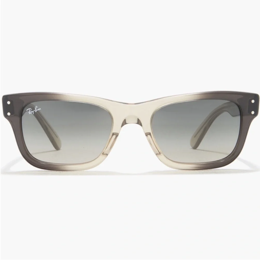 Ray-Ban Mr Burbank 52mm Rectangular Sunglasses in Transparent Grey NWT